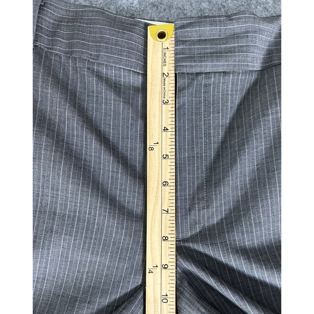 Banana Republic Martin Fit 215 Pinstripe Trousers 14 Gray Dress Pants Stretch - Picture 4 of 13